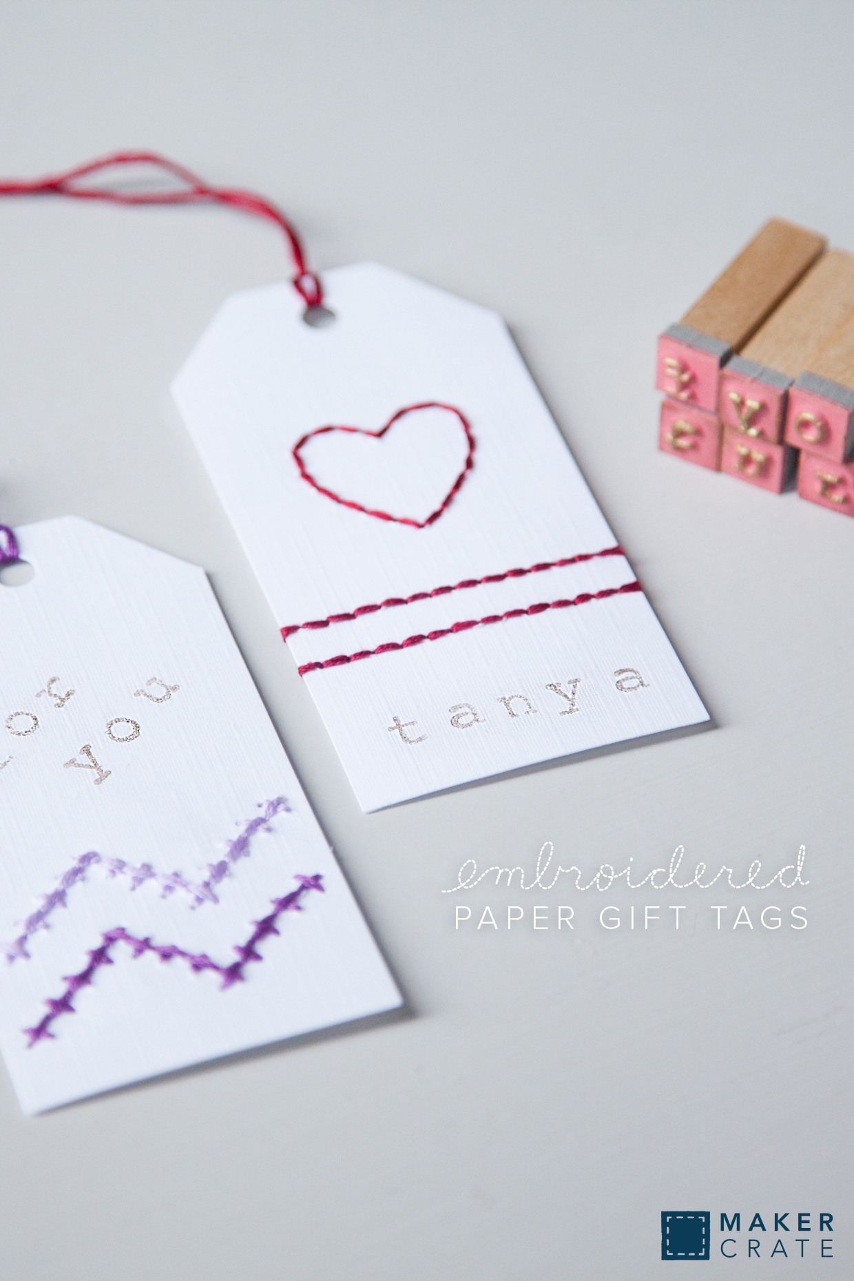 Embroidered Paper Gift Tags Maker Crate