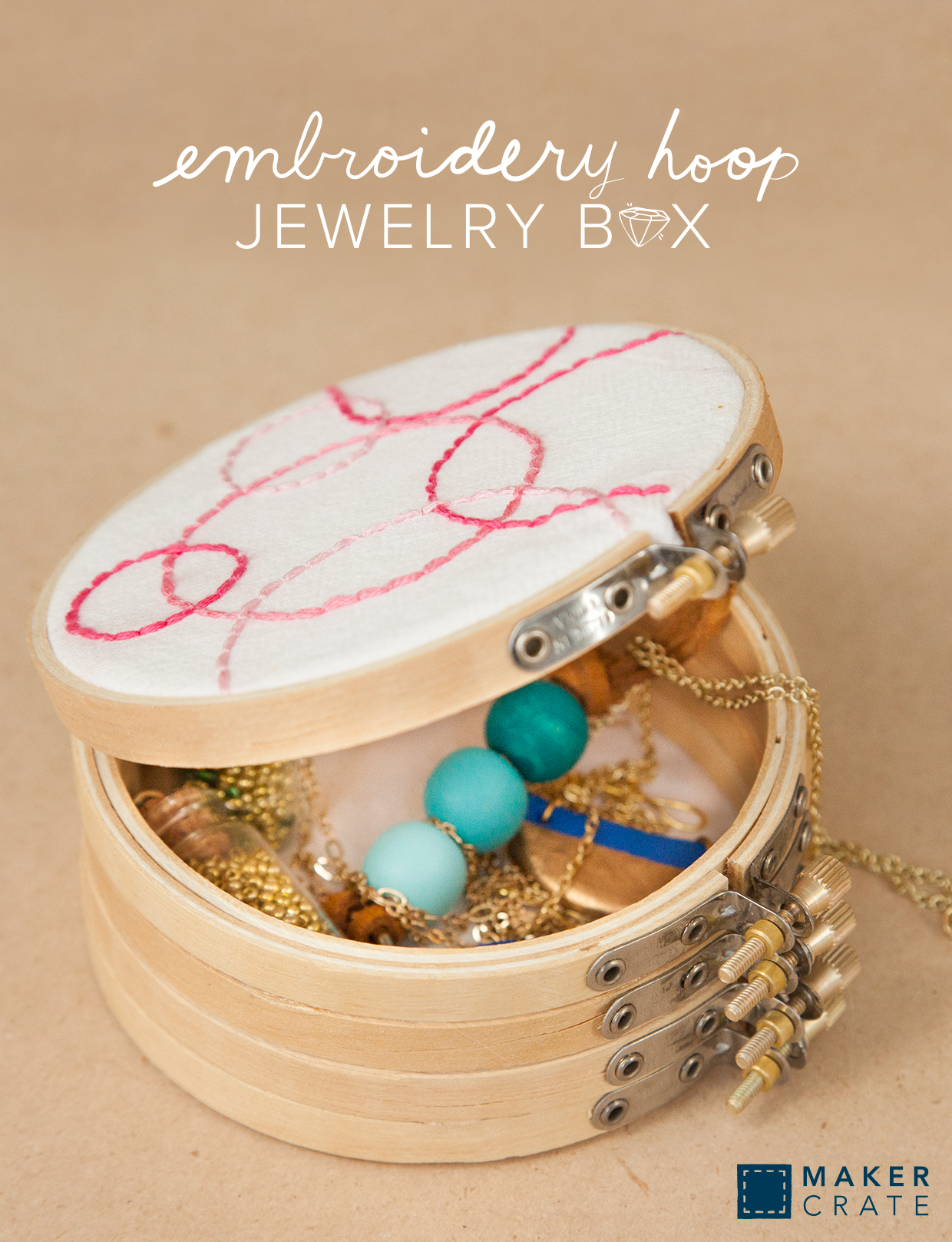 Embroidery Hoop Jewelry Box Maker Crate