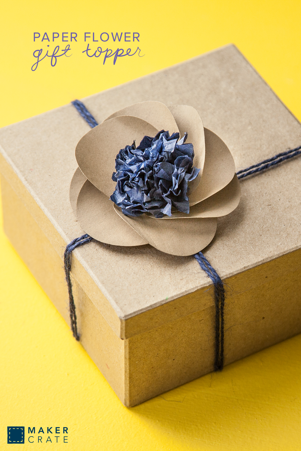 Paper Flower Gift Topper Maker Crate