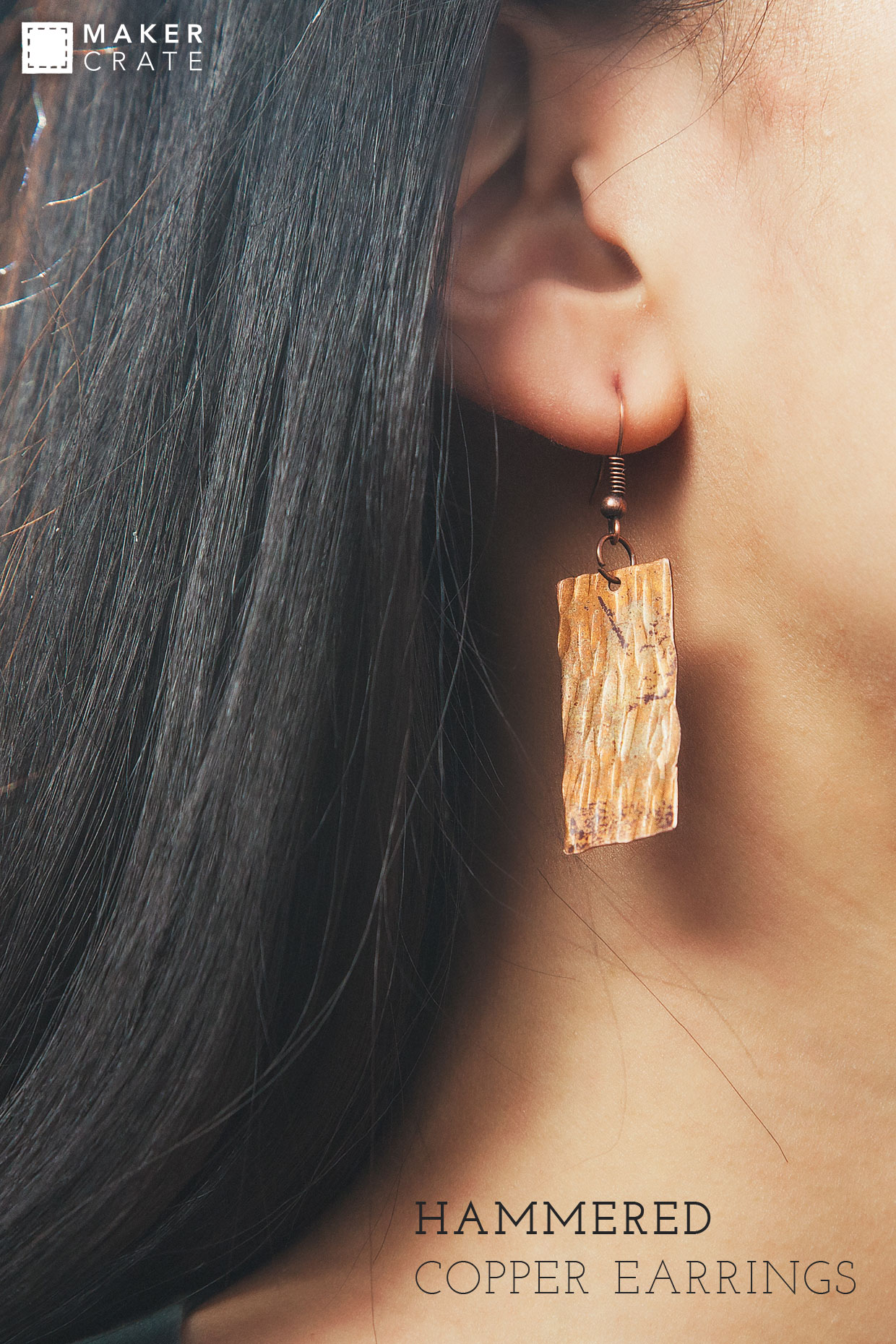 Hammered Copper Earrings Maker Crate