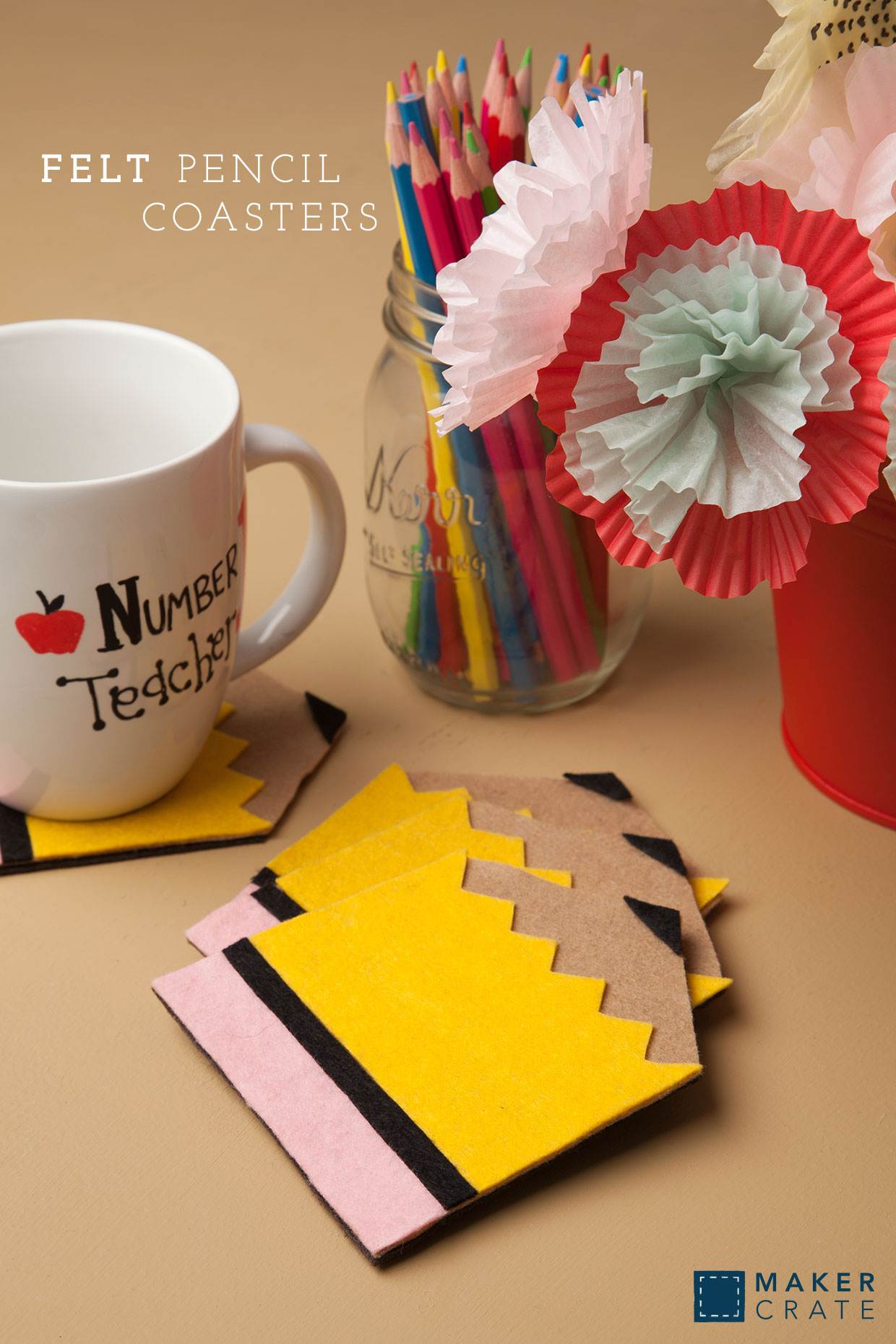 Felt Pencil Coasters Maker Crate