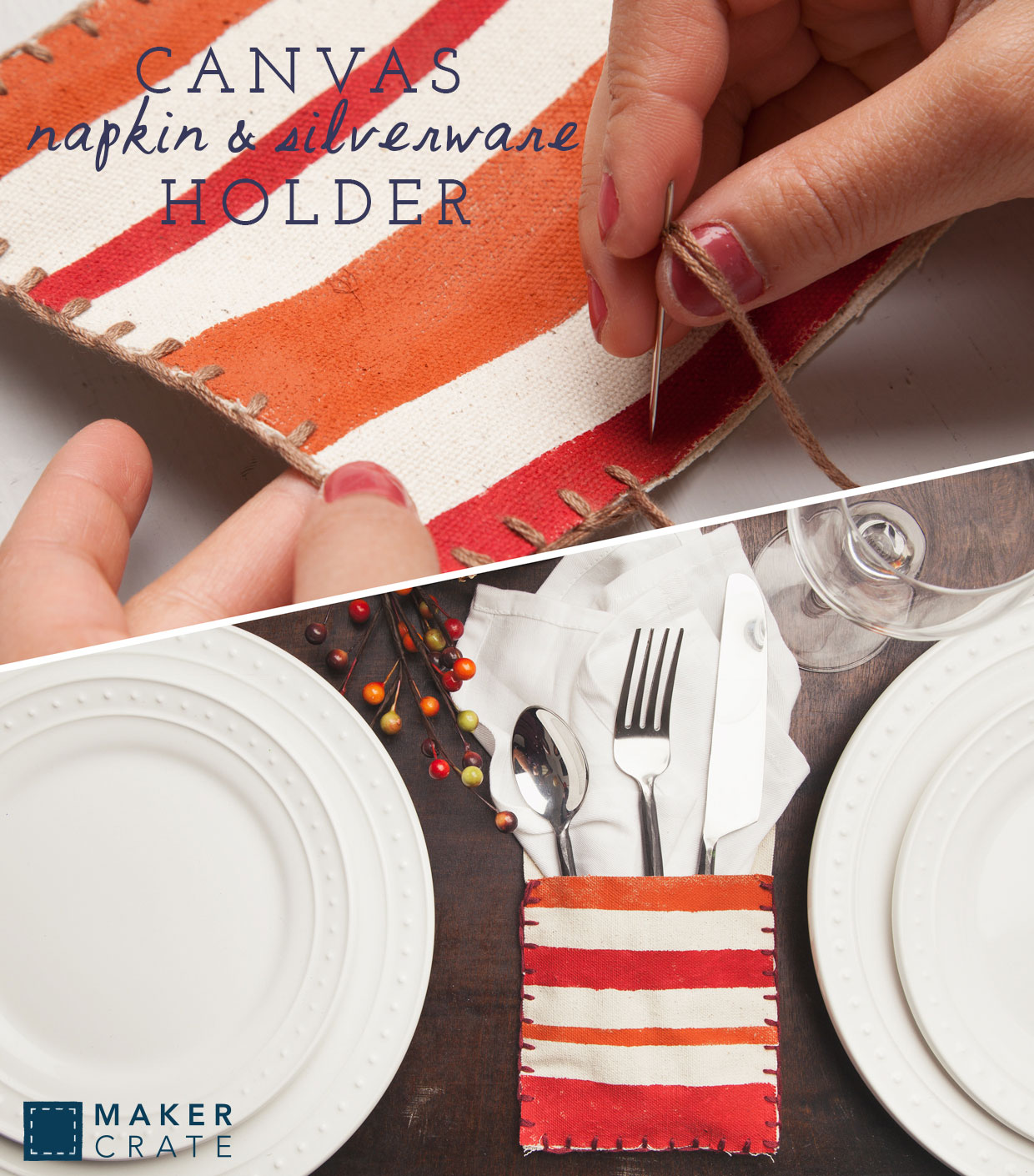 Canvas Napkin & Silverware Holder Maker Crate
