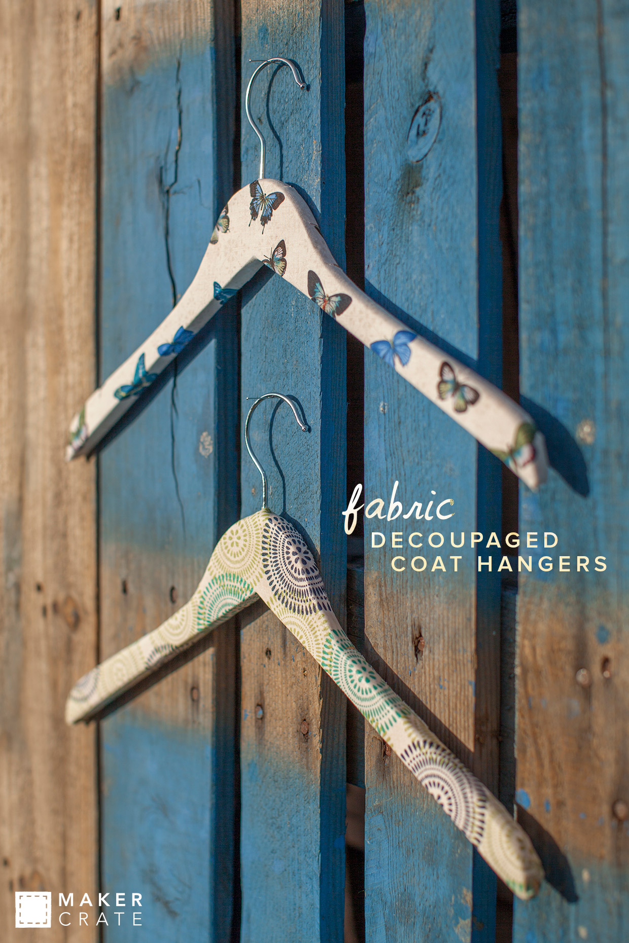 Fabric Decoupaged Coat Hangers Maker Crate