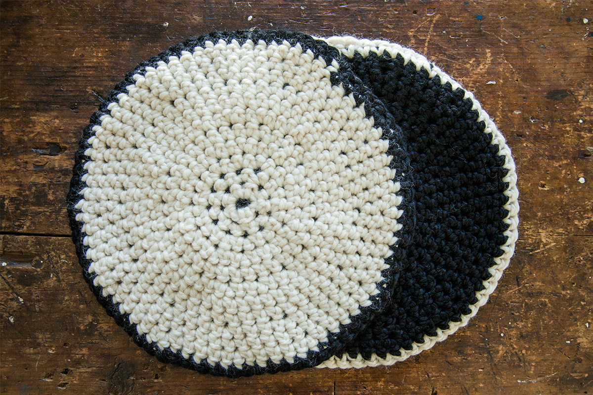 Black & White Crocheted Placemats Maker Crate