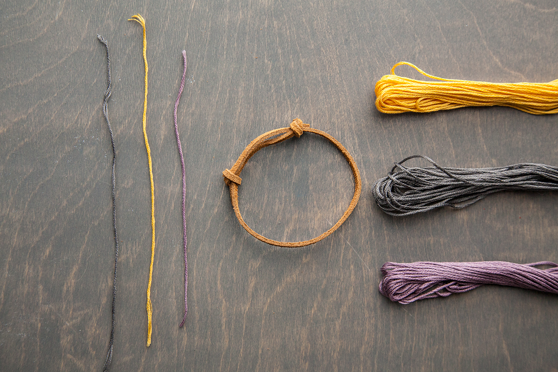 Suede and Embroidery Thread Bracelet Maker Crate