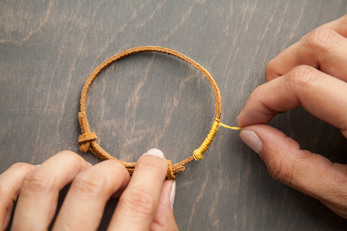 Suede and embroidery wldfo bracelet  maker crate