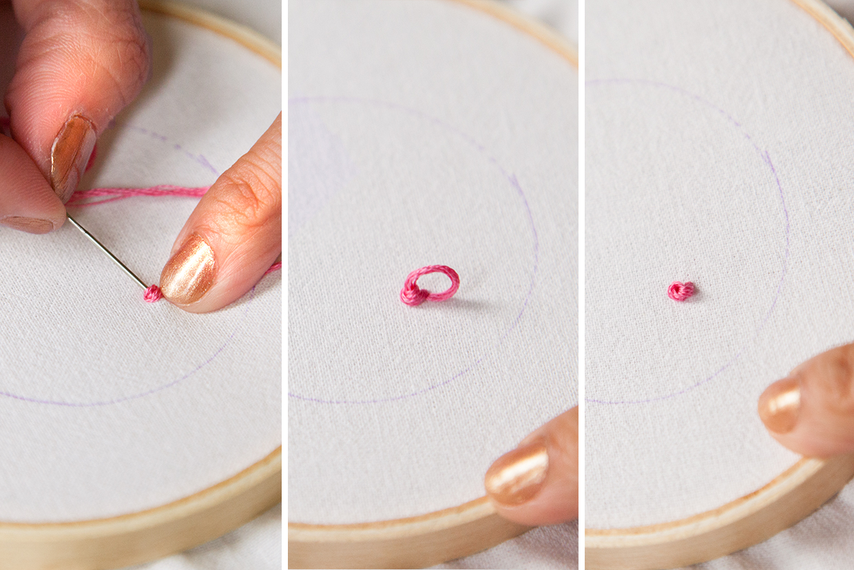 French Knot Embroidered Hand Towels Maker Crate