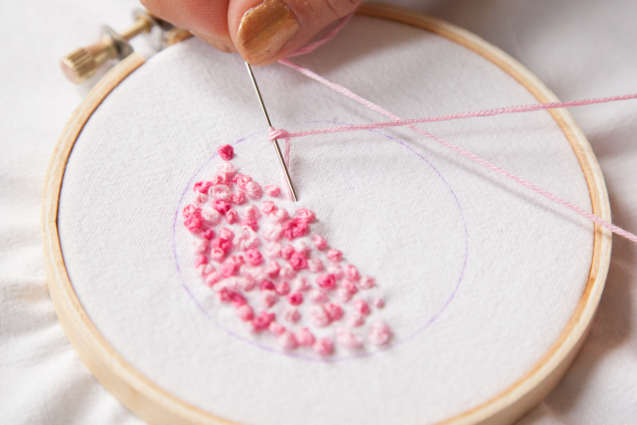 French Knot Embroidered Hand Towels Maker Crate