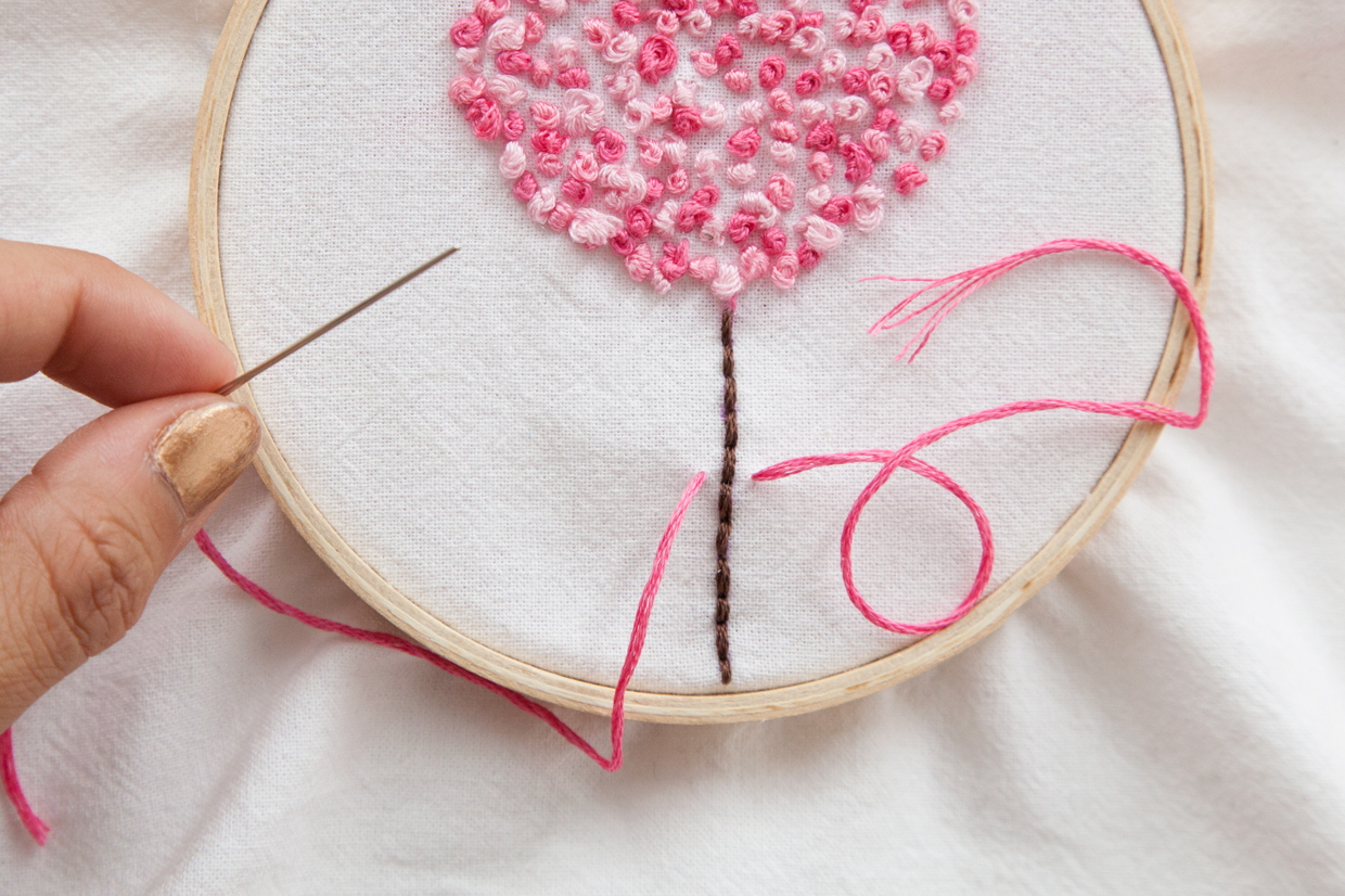 French Knot Embroidered Hand Towels Maker Crate