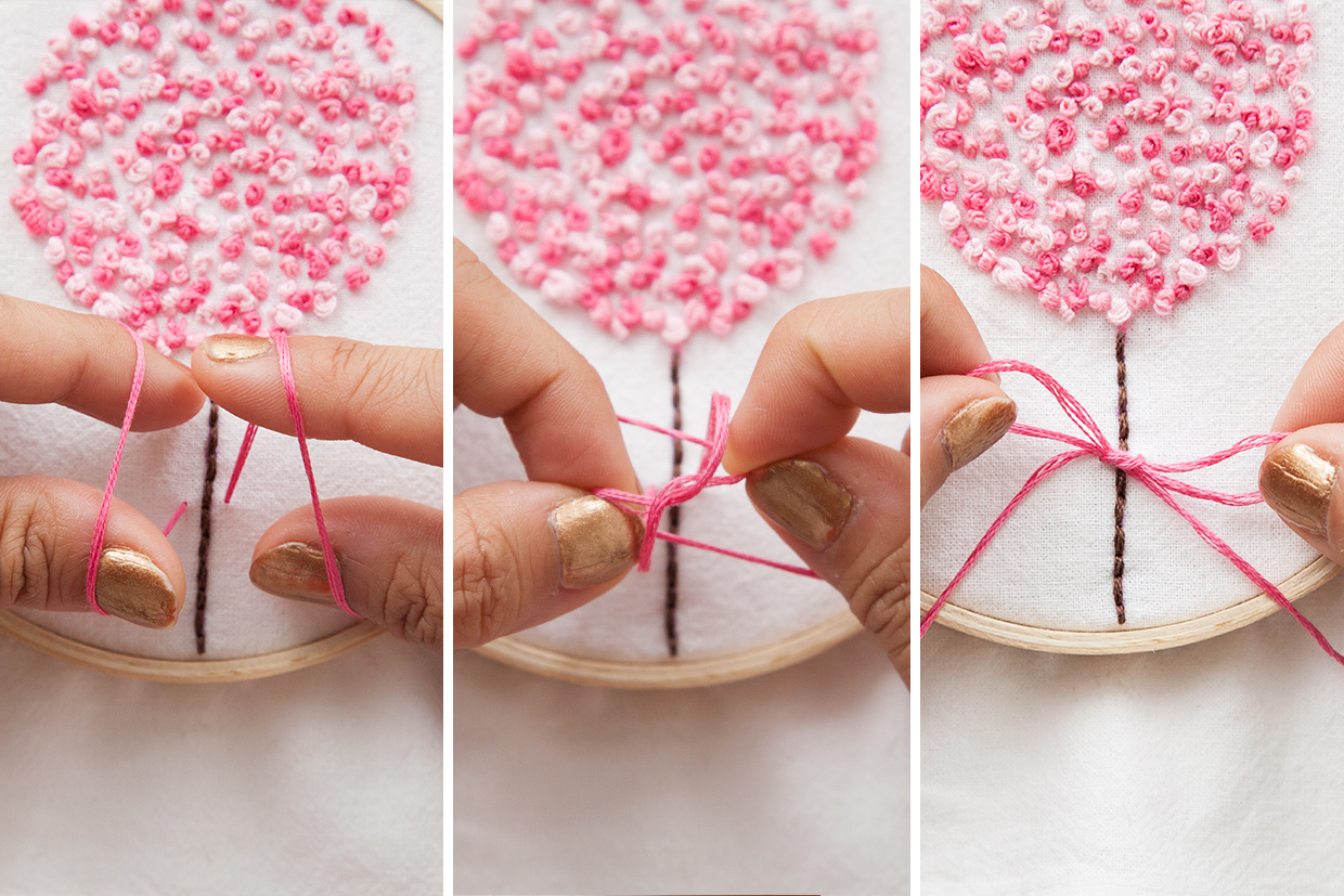 French Knot Embroidered Hand Towels Maker Crate